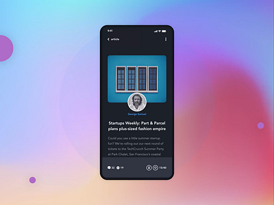 Article Details Design | Grizzly Mobile App Ui KIt adroid ui kit animated mockup animation app design statistics article design dark mode dark ui feed list design free ui kit george samuel ios ui kit iphone mockup login design motion ui kit ux design walk through design xd ui kit