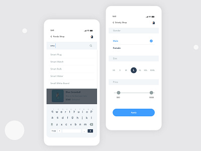 E-commerce Actions Design | Grizzly Mobile App Ui KIt adroid ui kit animated mockup animation article design dark mode ecommerce app filters free ui kit glassmorphism ios ui kit iphone mockup motion options search search input shopping ui kit ux design xd ui kit
