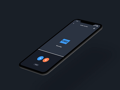 Recording App Design | Grizzly Mobile App Ui KIt adroid ui kit animated mockup animation audio player dark mode free ui kit glassmorphism ios ui kit iphone mockup motion music player next play soundcloud spotify stop ui kit ux design xd ui kit