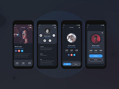 Profile Screen Design | Grizzly Mobile App Ui Kit by George Samuel on ...