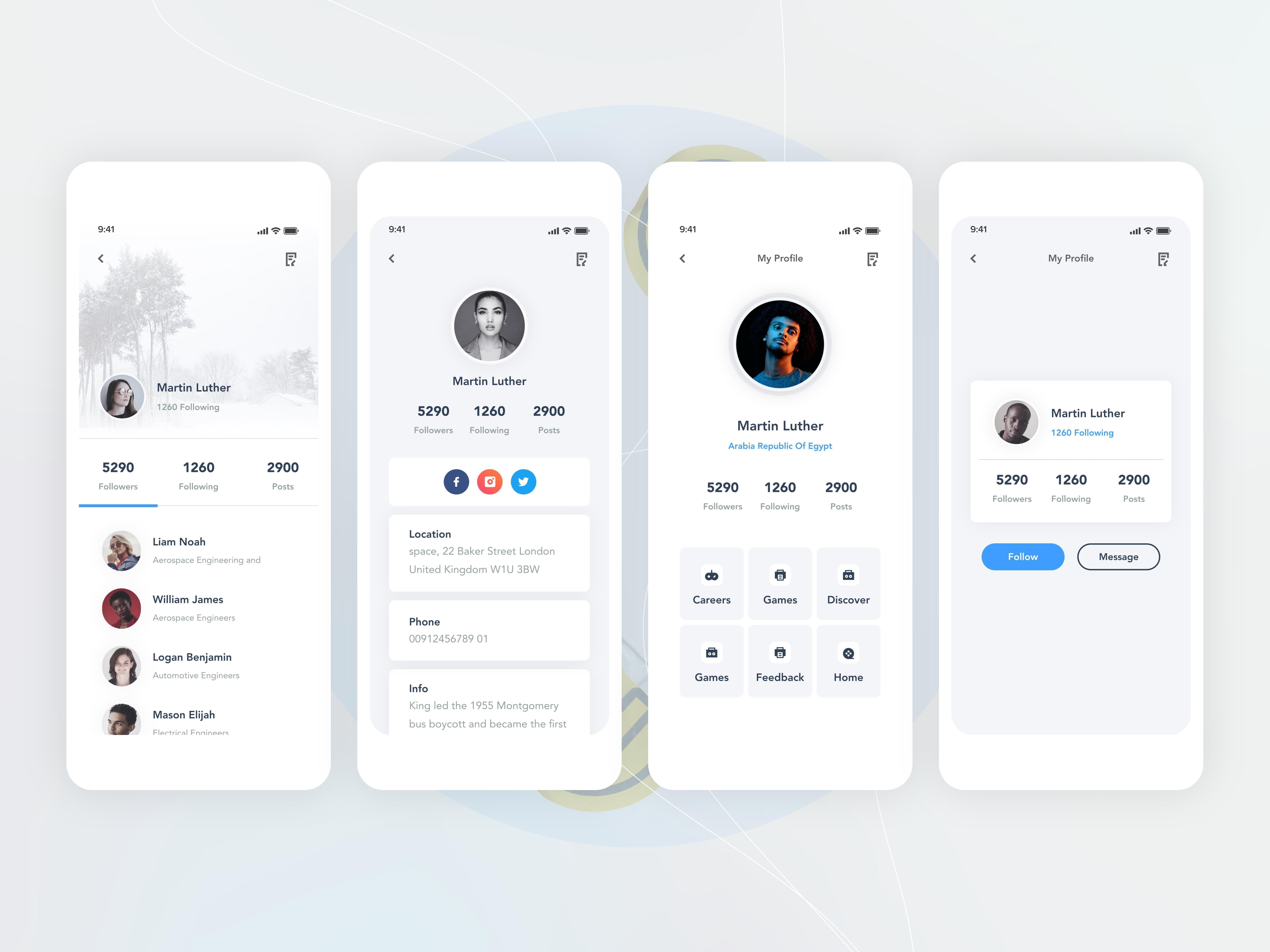 Profile Screen Design | Grizzly Mobile App Ui Kit by George Samuel on ...