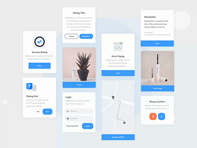 Ideas for Dialog | Grizzly Mobile App Ui KIt adroid ui kit animated mockup animation dark mode dashboard screen free ui kit glassmorphism grid ios ui kit iphone mockup motion retro ui kit ux design xd ui kit