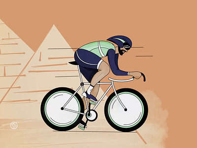 Cyclist illustration animation art cycling cyclist illustration digital art draw drawing flat colors george samuel illustration ipad painting pastal procreate sketching