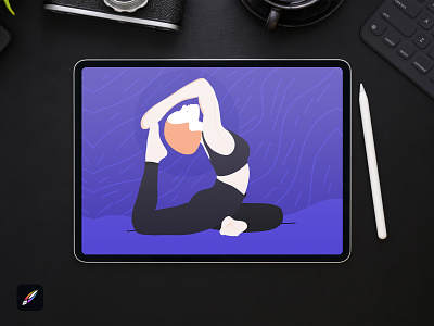 Yoga illustration apple pencil art digital art george samuel illustration ipadmdrawing meditation motion graphics painting procreate sgeorge699 wellness yoga studio