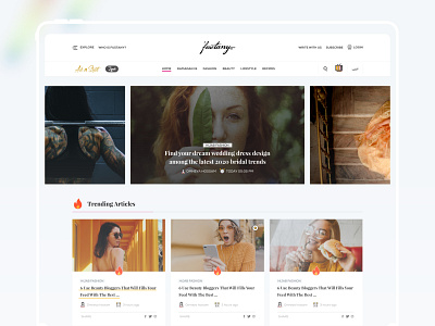 Fustany Fashion and Lifestyle Website - Home screen