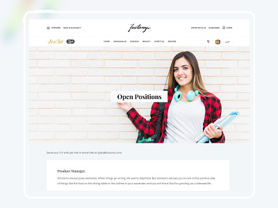 Fustany Fashion and Lifestyle Website - Careers