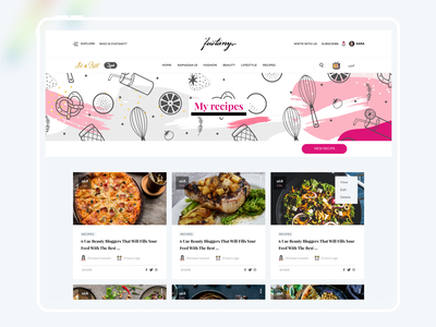 Fustany Fashion and Lifestyle Website - Recipes 3d animation branding dark ui design ecommerce fashion free ui kit fustany george samuel graphic design horoscope illustration interaction landing page lifestyle logo motion graphics recipes ui