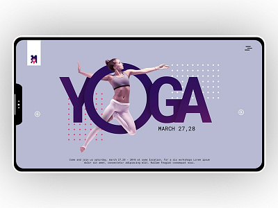 Event app landing page event app geometric george samuel landing landing page meditation parallex purple trending2018 website yoga