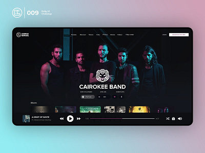 Music Player | Daily UI challenge - Day 009/100 animation clean design daily ui daily ui 009 dark ui ecommerce george samuel hero section interaction interaction design landing page music player trendy ui design ui ux design user experience user interface ux web design
