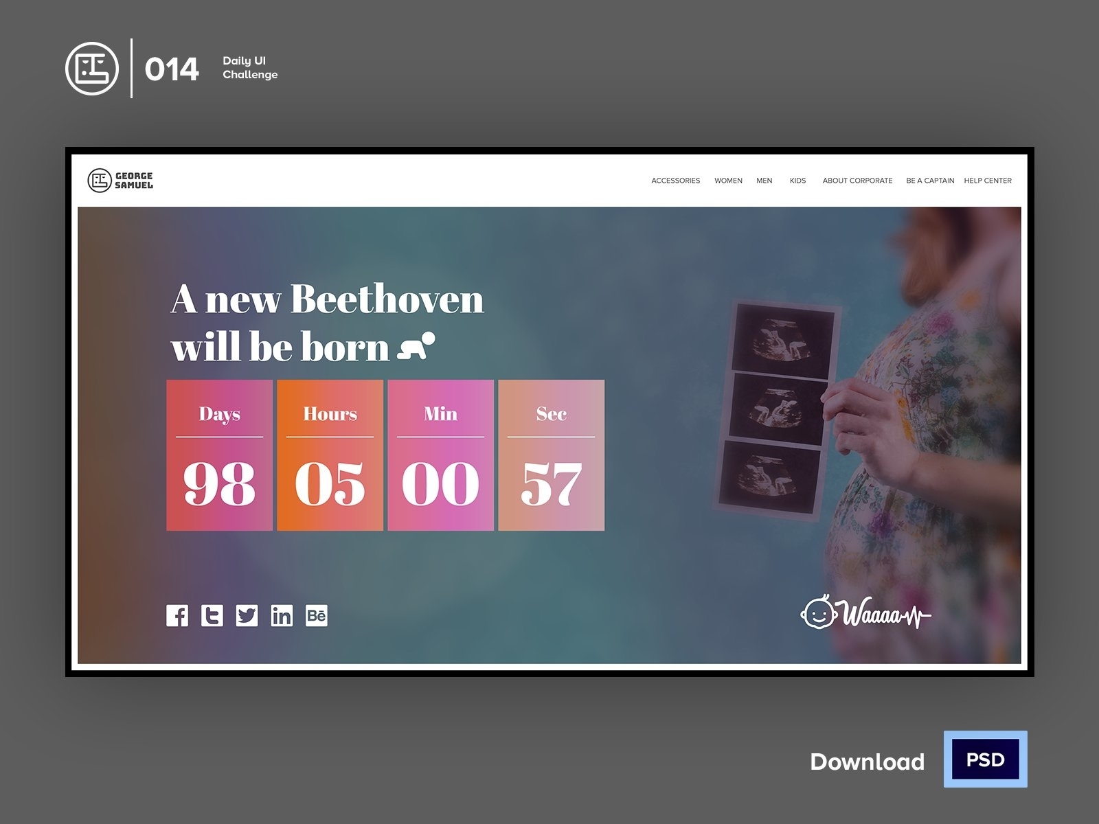 Countdown-timer | Daily UI Challenge - Day 014/100 By George Samuel On ...