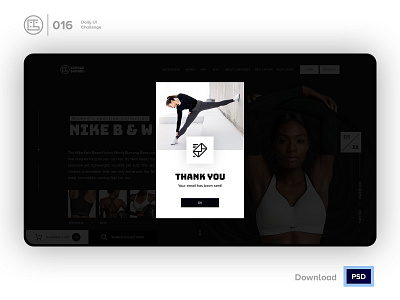 Popup overlay | Daily UI challenge - Day 016/100 animation confirmation daily ui daily ui 016 dark ui ecommerce free psd free ui kit freebies hero section interaction interaction design landing page nike popup thank you ui ux design user experience user interface ux