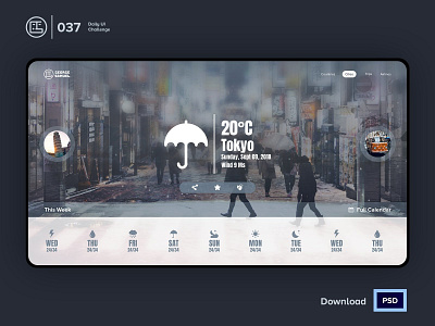 Weather board | Daily UI challenge - Day 037/100 animation daily ui daily ui 037 dark ui ecommerce free psd free ui kit freebies george samuel hero section interaction interaction design landing page user experience user interface ux weather weather app weather board weather forecast