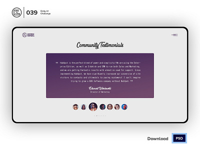 Testimonials | Daily UI challenge - Day 039/100