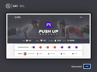 Workout Tracker Dashboard | Daily UI challenge - Day 041/100