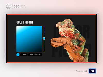 Color Picker | Daily UI challenge - 060/100 animation chameleon color picker daily ui daily ui 060 dark ui ecommerce free psd free ui kit freebies george samuel hero section interaction interaction design landing page pallete trendy user experience user interface ux
