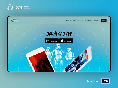 Download App | Daily UI challenge - 074/100 animation daily ui daily ui 074 dark ui download app ecommerce free psd free ui kit freebies george samuel hero section interaction interaction design landing page mobile mockup trendy user experience user interface ux web design