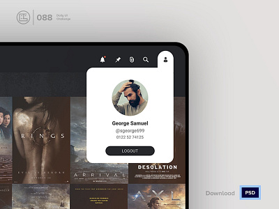 Avatar | Daily UI challenge - 088/100 animation avatar daily ui daily ui 088 dark ui dropdown ecommerce free psd free ui kit freebies george samuel hero section interaction interaction design landing page profile trendy user experience user interface ux
