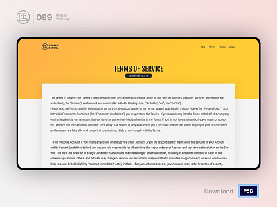 Terms Of Service | Daily UI challenge - 089/100