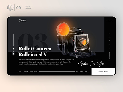 Curated For You | Daily UI challenge - 091/100 animation camera curated for you daily ui daily ui 091 dark ui ecommerce flash free psd free ui kit freebies george samuel hero section interaction interaction design landing page offer product sale user experience