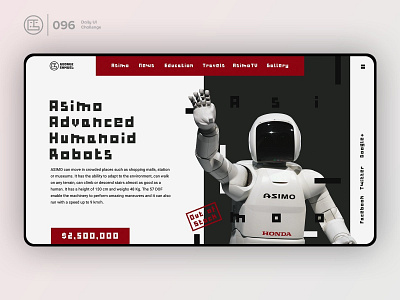 In Stock | Daily UI challenge - 096/100 animation asimo daily ui 096 dark ui details discount ecommerce free psd free ui kit freebies hero section in stock interaction interaction design item landing page out of stouck pixel art product robot