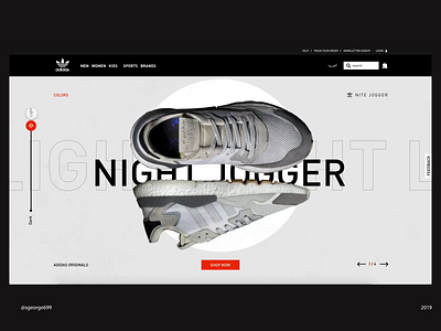 Addidas nite jogger Landing Page part2 animation daily ui george samuel hero section illustration interaction interaction design landing page nite jogger user experience