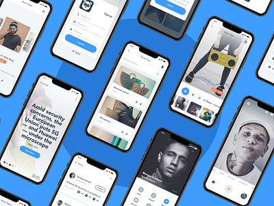 Grizzly | Mobile App Ui KIt adroid ui kit app design statistics article design design designers feed list design free ui kit gradient app grizzly ui kit ios ui kit login design onboarding design photoshop purple design app statistics design ui kit ui kits ux design walk through design xd ui kit