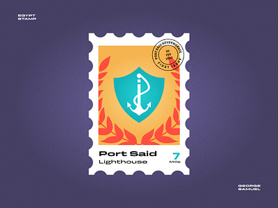 Port Said Stamp illustration