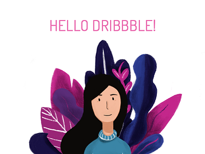 Hello Dribbble! character firstshot illustration procreate
