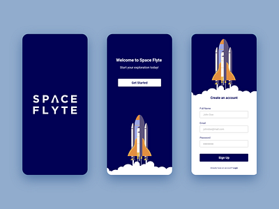 Sign Up | Daily UI #001 daily ui daily ui 001 daily ui challenge sign up sign up screen space space travel