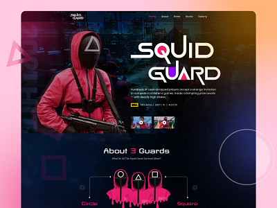 Squid Game "Guard" Hero Part UI Template branding figma graphic design hero section ui uiux website