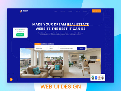 Web Real Estate Hero Banner UI Design