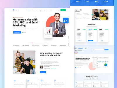 Digital Agency Web Landing Page UI banner design digital agency figma graphic design hero section landing page design ui uiux web landing page website