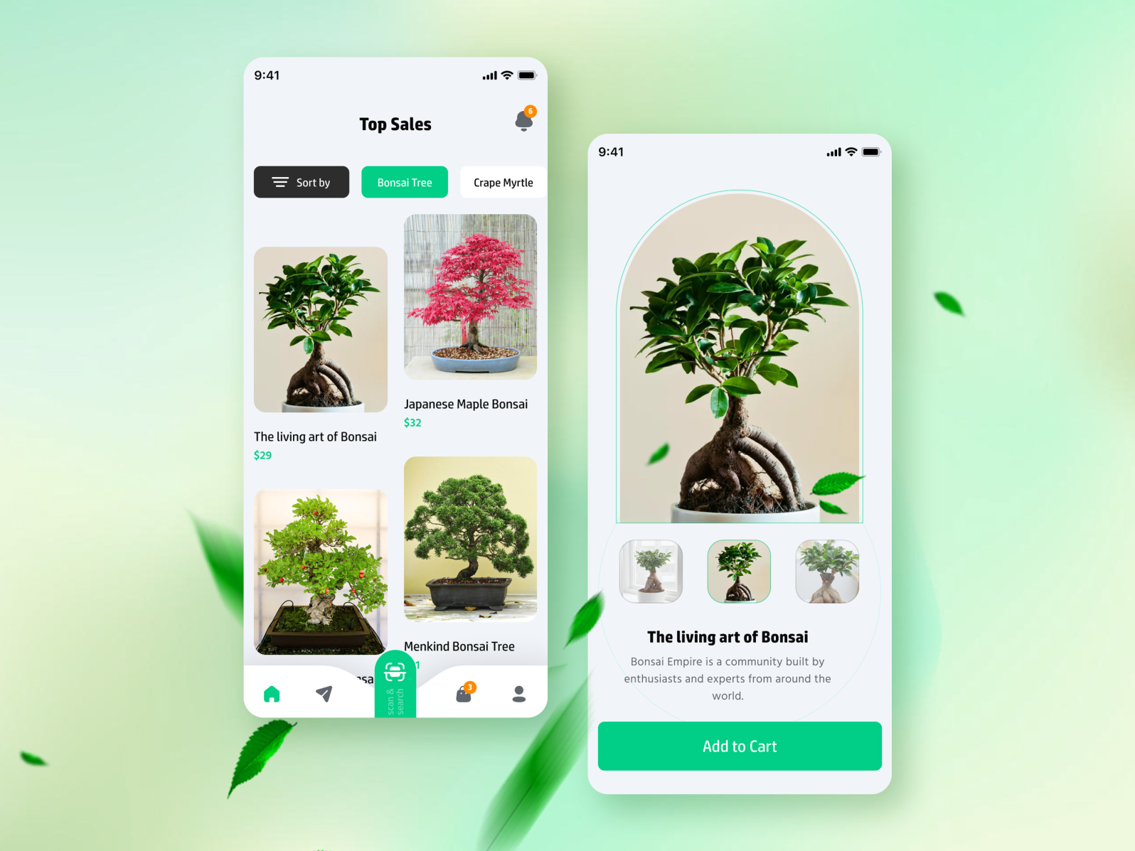 Bonsai Plant App UI by Bayzid Islam on Dribbble