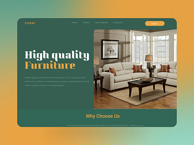 Furniture UI Desgn branding furniture graphic design illustration landingpage typography ui ux vector website