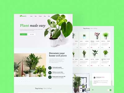 Plant Landing Page app branding design graphic design illustration landingpage logo typography ui ux vector website