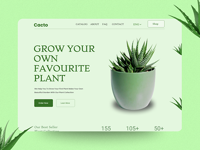Plant Hero Section branding graphic design illustration landingpage typography ui ux vector website