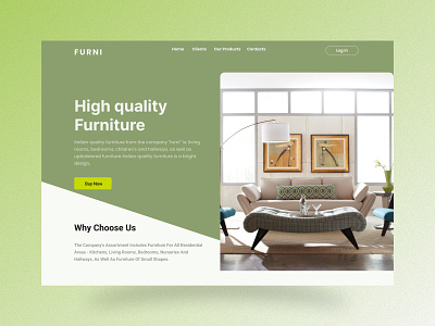 Furniture web Header design app branding design furniture landing page ui ux vector website