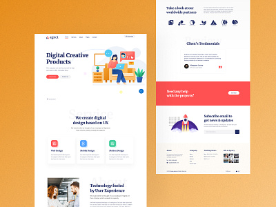 Digital Agency Landing page adobexd dailyui design designer designthinking figma ui uidesign uidesigns uiux uiuxdesign ulinspiration userexperiencedesign userinterfacedesign ux uxdesian uxdesigner uxresearch uxui wireframe