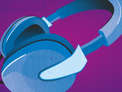 Headphones gradient halftone headphones illustration vector