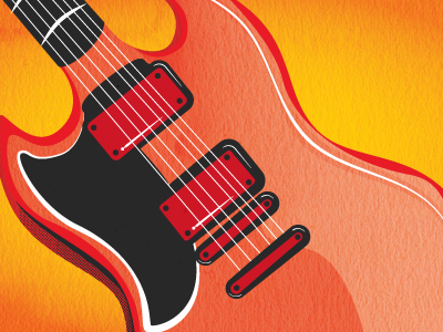 Guitar gradient guitar halftone illustration vector
