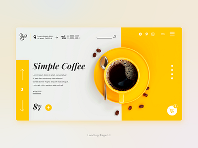 Simple Coffee yellow - Landing Page UI app branding coffee coffee shop daily ui design logo minimal type typography ui ux web website yellow