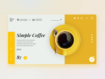 Simple Coffee yellow - Landing Page UI Motion after effects app coffee daily ui design logo minimal motion graphic ui website