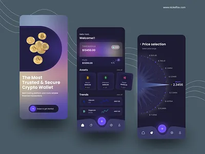 Crypto Currency App app bitcoin blockchain clean crypto crypto app crypto exchange crypto wallet currency dark dogecoin ethereum investment app litecoin mobile design payment product design trading ui ux