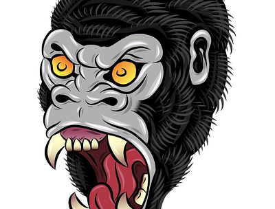 Gorilla Head animation app design graphic design il illustration logo vector