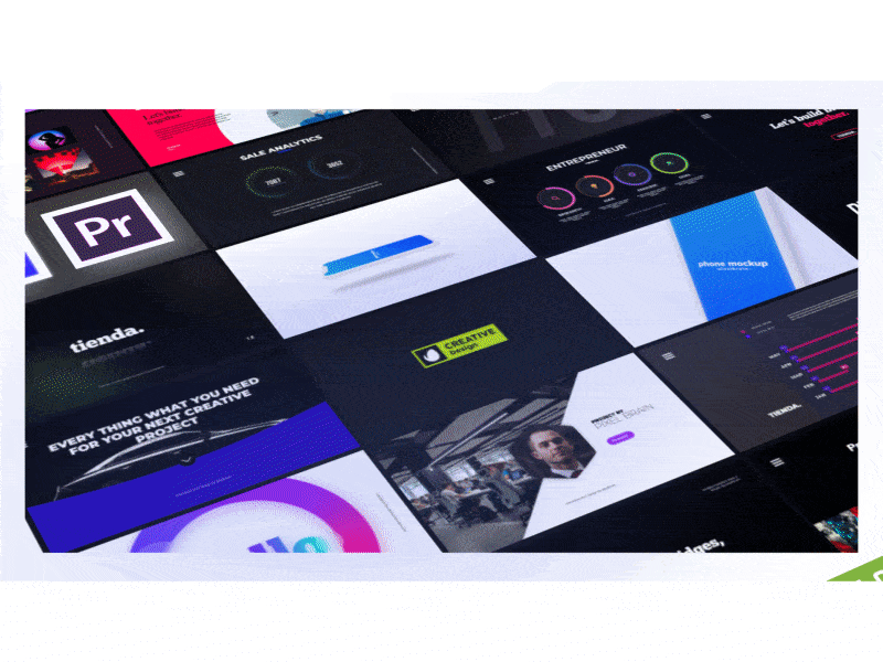 770+ Graphics Pack for After Effects and Premiere Pro animation clean corporate design illustration kinetic logo lower thirds minimal pack
