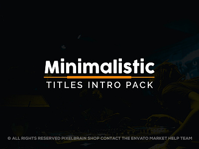 Minimalistic Titles animation clean dynamic elegant intro line logo minimal opener pack