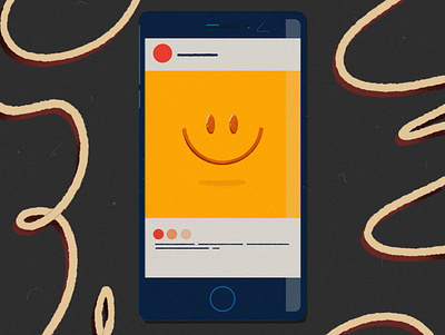 Smile, You're on Socials digital art illustration instagram iphone social media