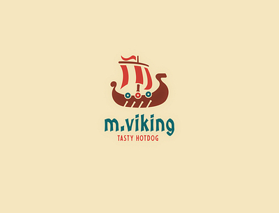 M.VIKING TASTY HOTDOG branding graphic design logo