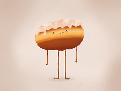 Donut character digital painting donut fat thursday photoshop