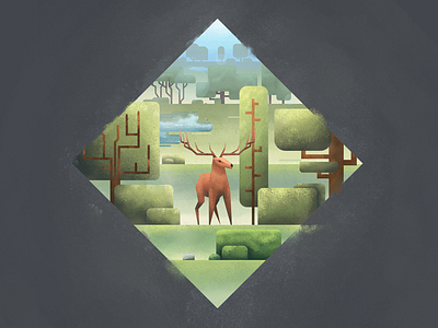 Style exploration #1 - Forest deer forest grain nature noise styleexploration tree